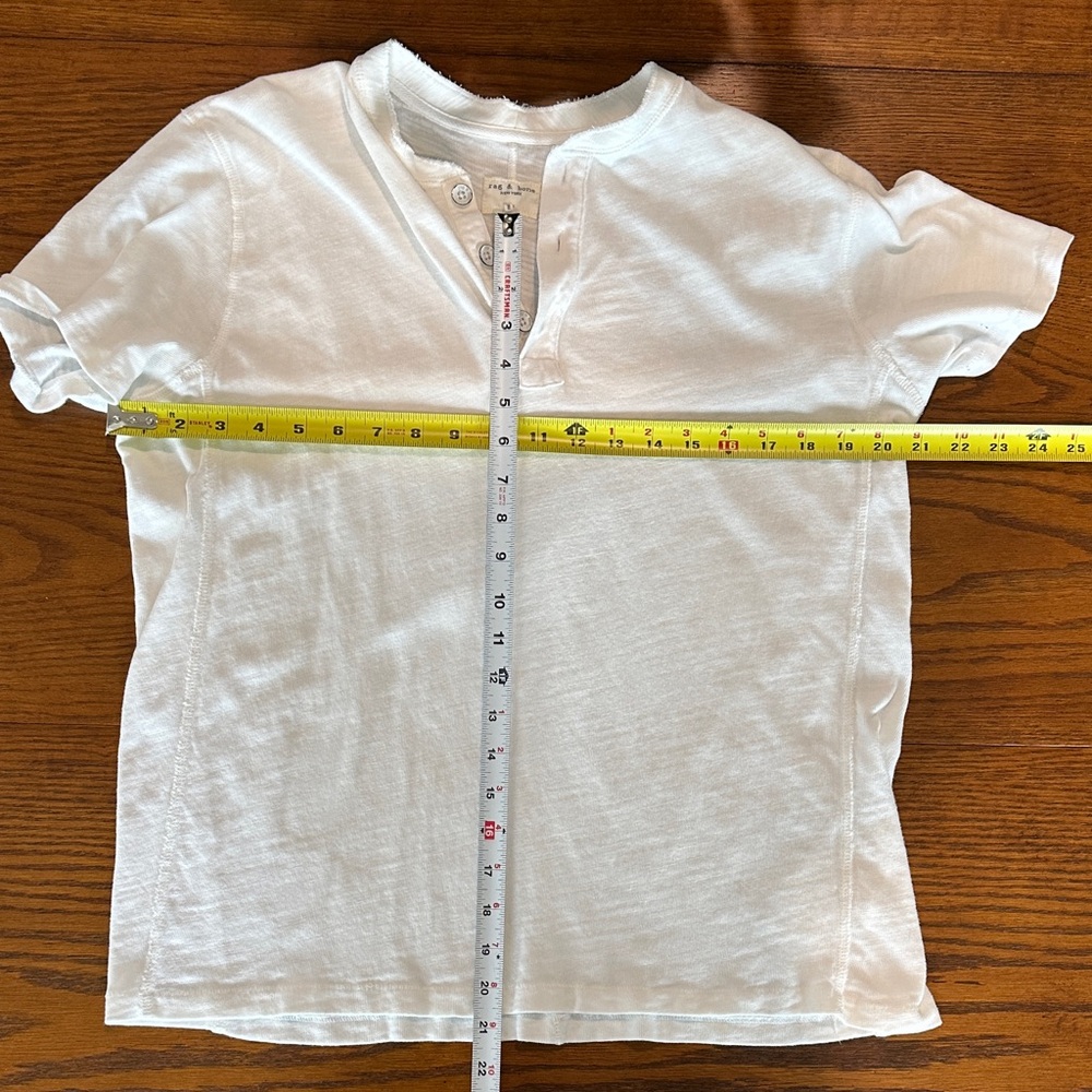 rag & bone Ivory Short Sleeve Henley Tee